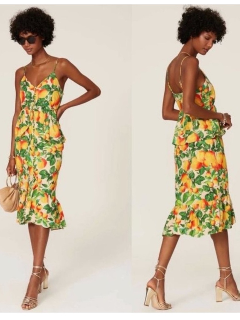 FARM Rio Sands Linen Midi Dress Medium